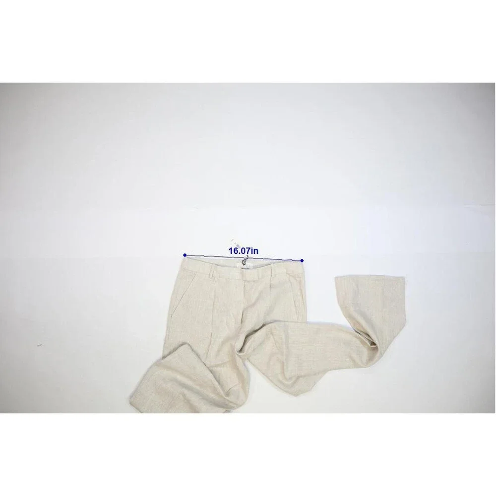 Banana Republic Lina Straight Natural Linen Dress Pant w Pockets Womens 10L